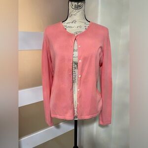 Lilly Pulitzer coral pink button up cardigan SZ Medium